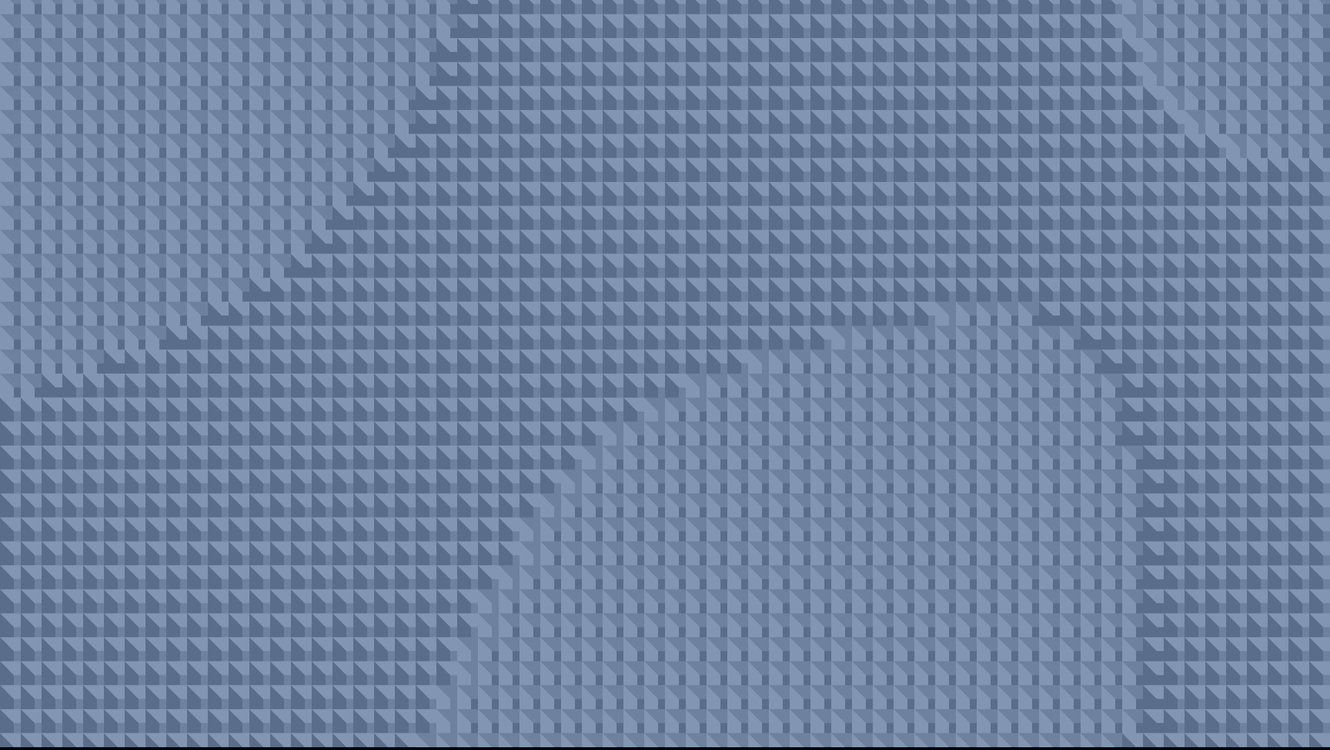 Screenshot of a geometric background overlay featuring a repeating pattern of small triangles creating a subtle 3D cube illusion effect. The pattern is rendered in two shades of steel blue, with lighter triangles creating depth against darker ones. This tessellating design creates a sophisticated, modern aesthetic suitable for stream backgrounds or overlay borders.
